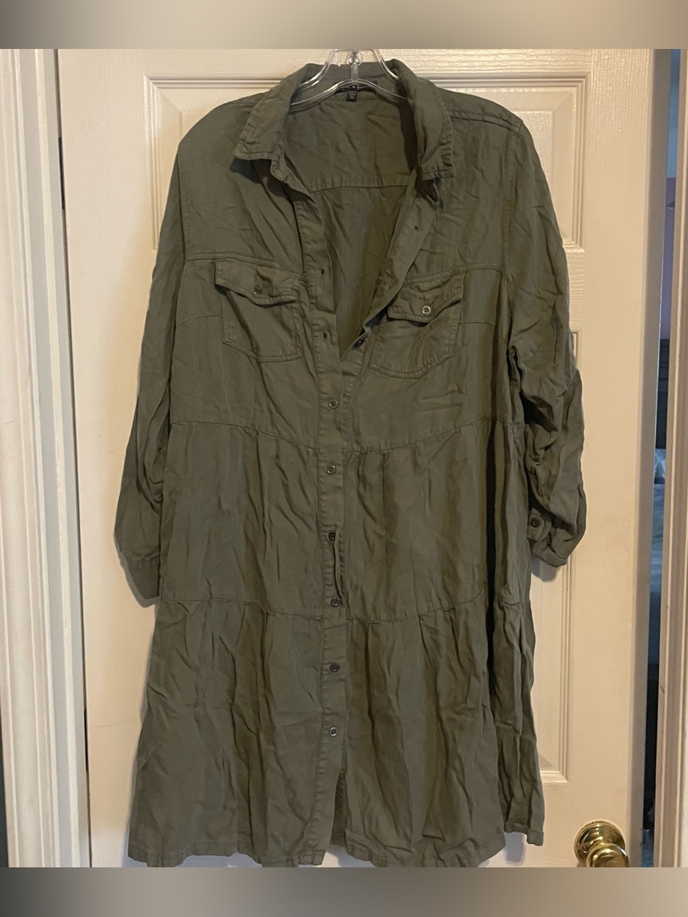 Velvet Heart Olive Green Utility Jacket Dress fall size 1x